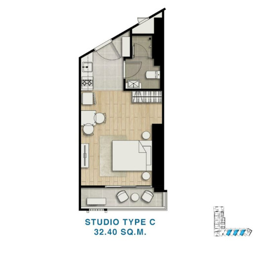 Skypark Lucean, Studios - from 28 m² to 39 m²