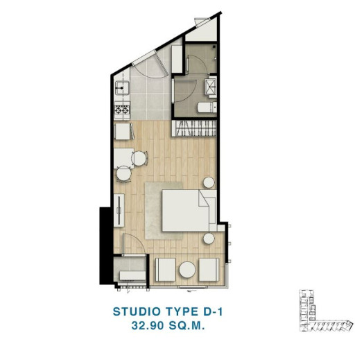 Skypark Lucean, Studios - from 28 m² to 39 m²