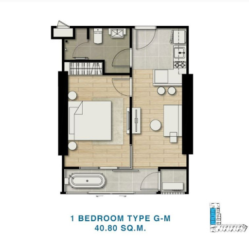 Skypark Lucean, 1 bedroom apartments - from 40.8 m² to 47.5 m²