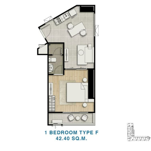 Skypark Lucean, 1 bedroom apartments - from 40.8 m² to 47.5 m²