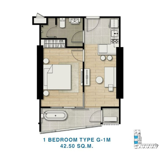 Skypark Lucean, 1 bedroom apartments - from 40.8 m² to 47.5 m²