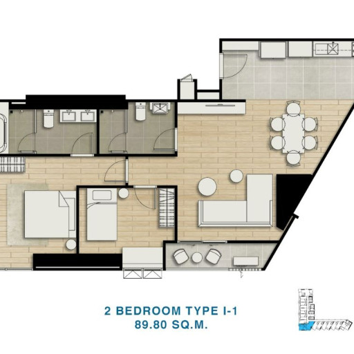 Skypark Lucean, 2 Bedroom - 89.8 m²