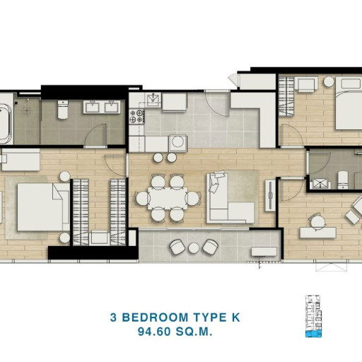 Skypark Lucean, 3 Bedroom - 94.6 m²